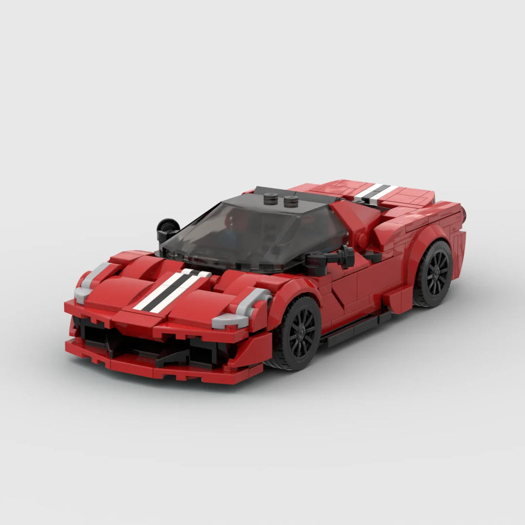 Ferraried488 pista racing sports car Vehicle Speed Champion Racer Building Blocks Brick Creative Garage Toys for Boys