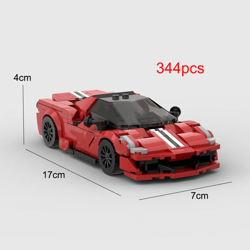 Ferraried488 pista racing sports car Vehicle Speed Champion Racer Building Blocks Brick Creative Garage Toys for Boys