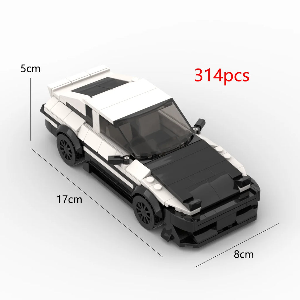 AE86 APEX 314pcs header text D block creative assembly sports car boy speed champion series car model