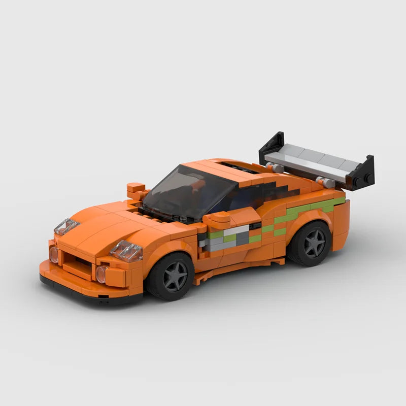 Fast & Furious1 Supra 370pcs sports car Vehicle Speed Champion Racer Building Blocks Brick Creative Garage Toys for Boys