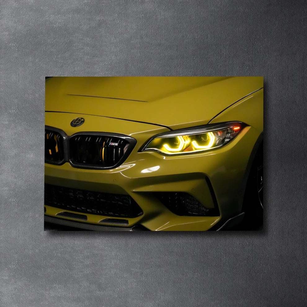 BMW M2 Yellow Neon Lights