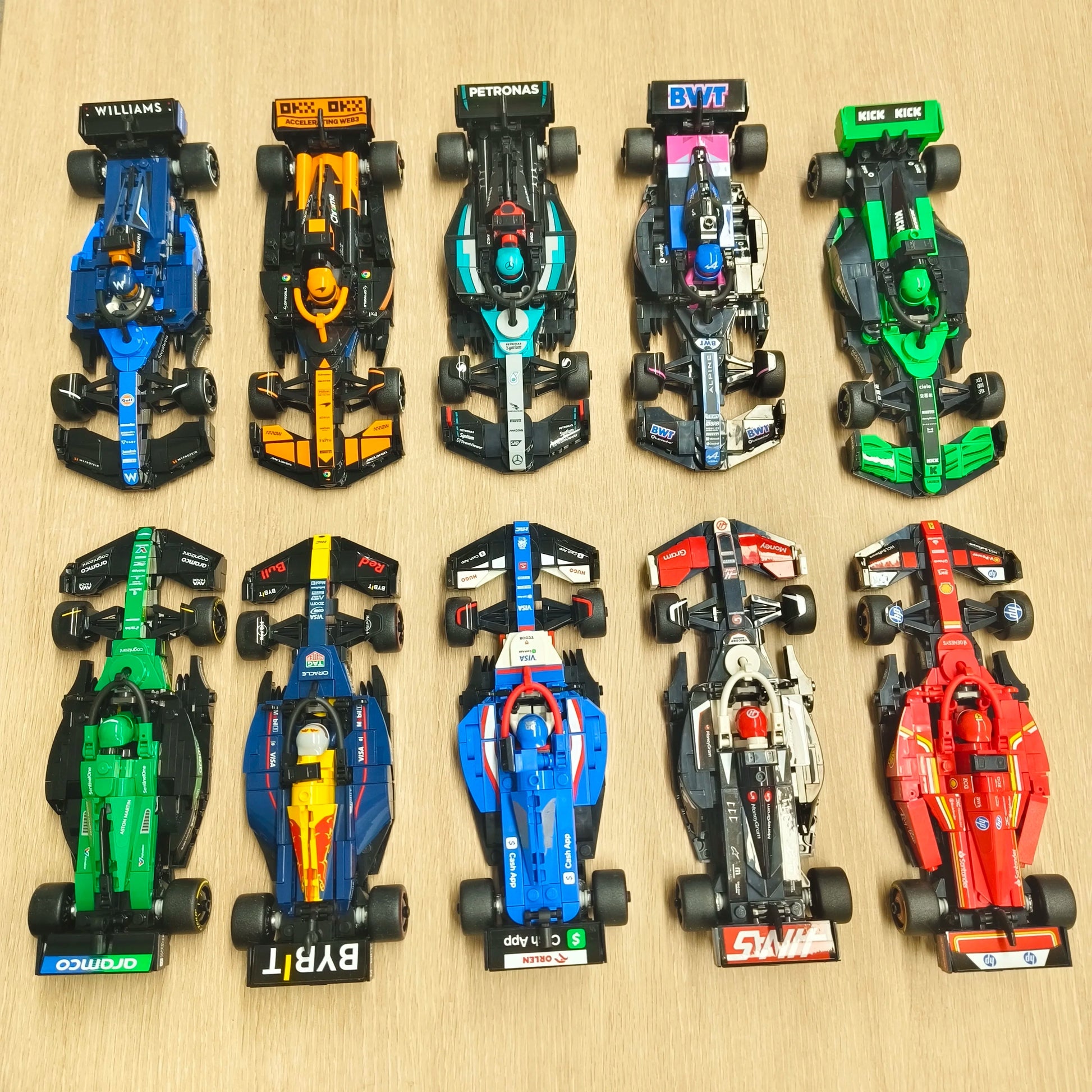F1 Racing Car Building Blocks Pack – 10 Formula Cars