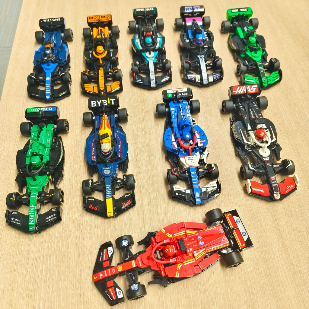 F1 Racing Car Building Blocks Pack – 10 Formula Cars