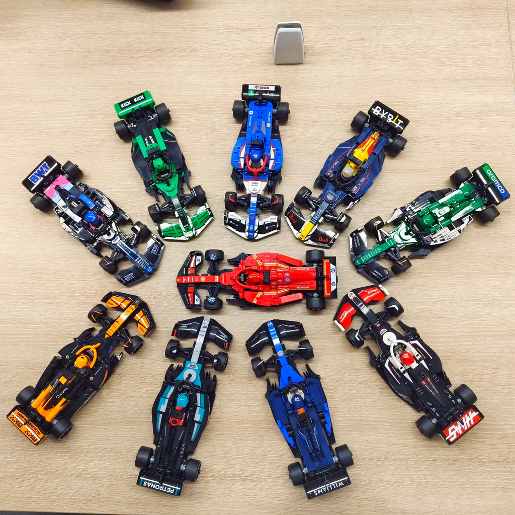 F1 Racing Car Building Blocks Pack – 10 Formula Cars